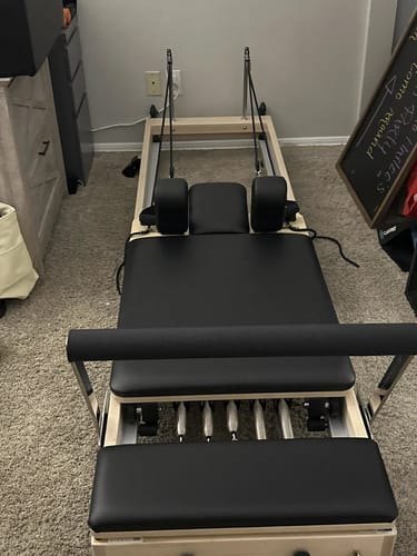 Close-up of the Studio Reformer carriage and springs