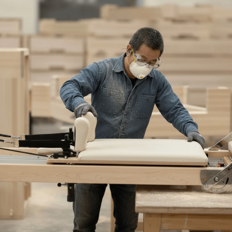 Studio Reformers being finished by hand